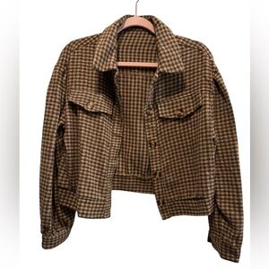 Brown Houndstooth Women's Jacket